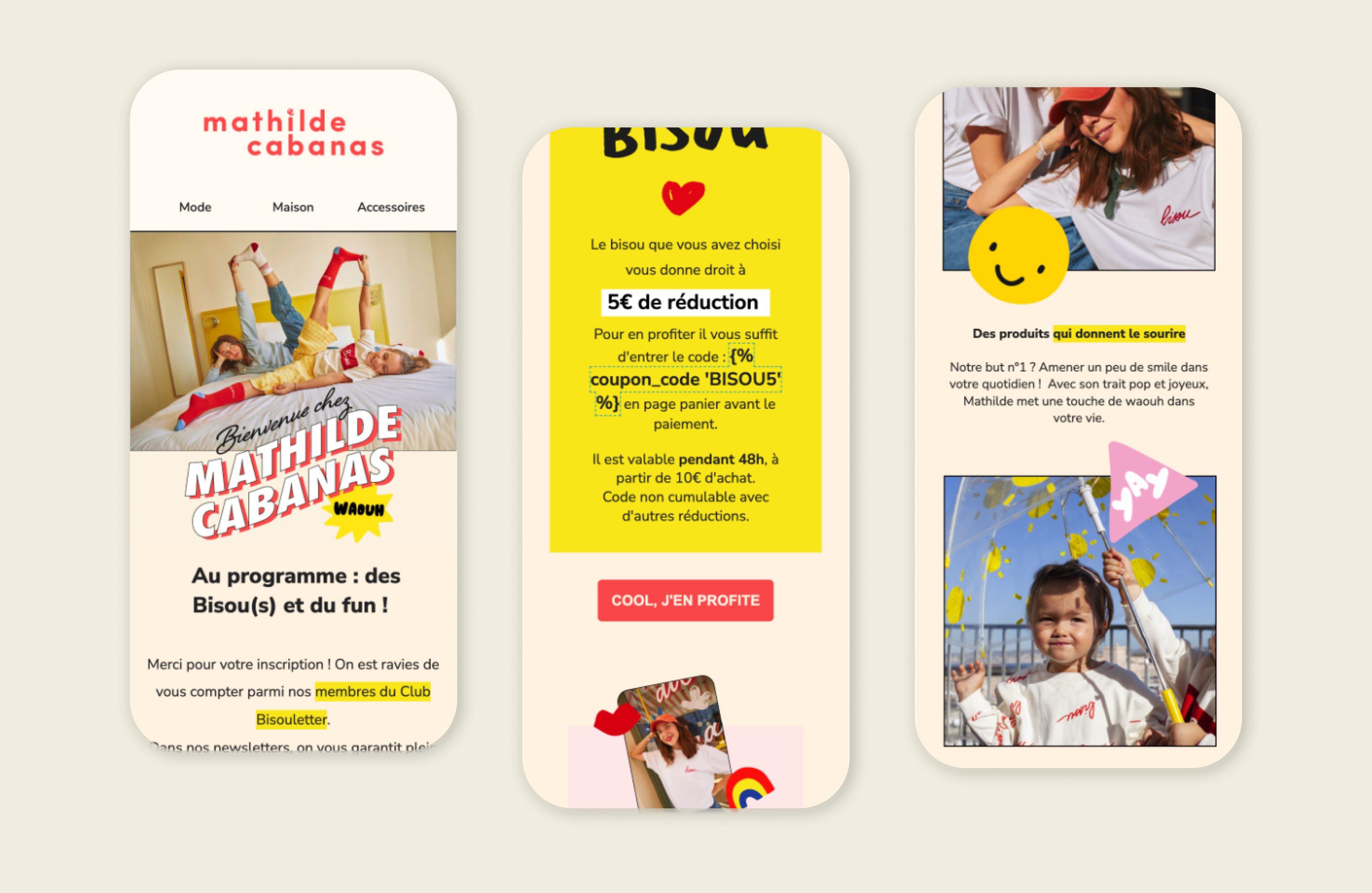Refonte du welcome pack email Mathilde Cabanas